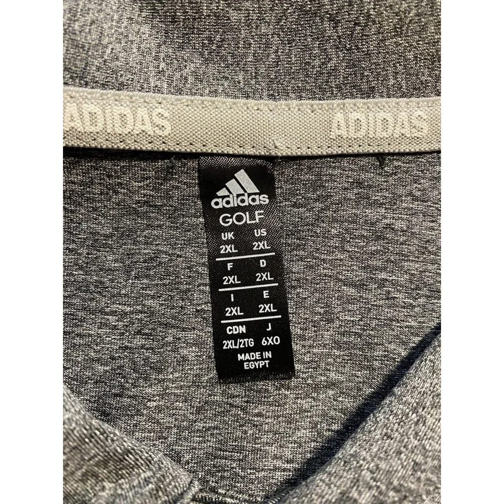 ADIDAS Golf Men's Size 2XL Gray Polo Shirt Polyester/Spandex Performance Stretch